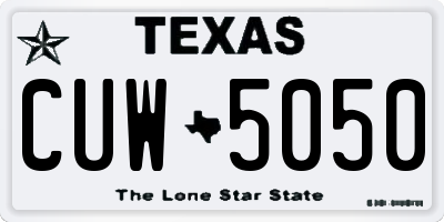 TX license plate CUW5050