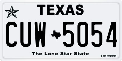 TX license plate CUW5054