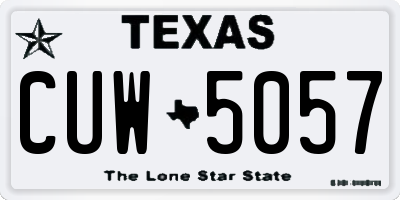 TX license plate CUW5057