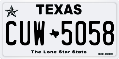 TX license plate CUW5058