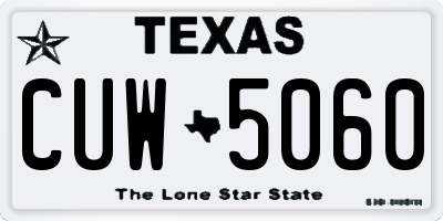 TX license plate CUW5060