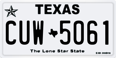 TX license plate CUW5061