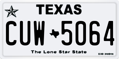 TX license plate CUW5064