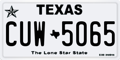 TX license plate CUW5065
