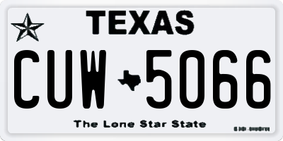 TX license plate CUW5066