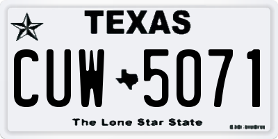 TX license plate CUW5071
