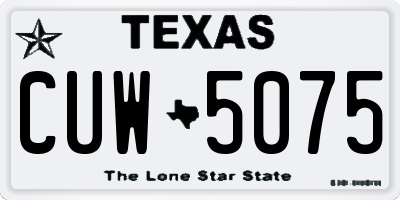 TX license plate CUW5075