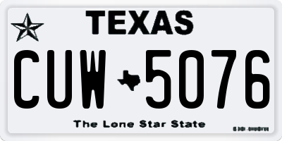 TX license plate CUW5076