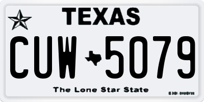 TX license plate CUW5079