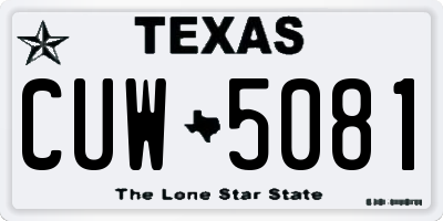TX license plate CUW5081