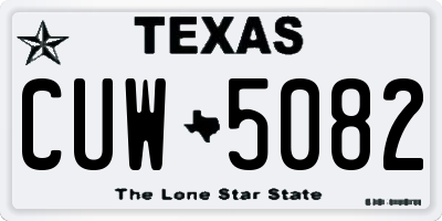 TX license plate CUW5082