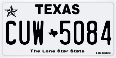 TX license plate CUW5084