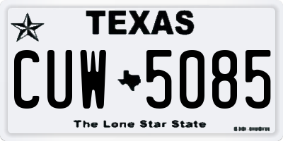 TX license plate CUW5085
