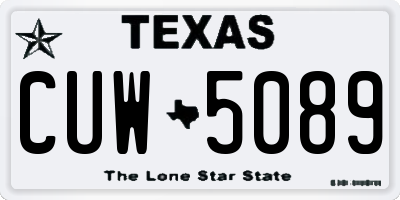 TX license plate CUW5089