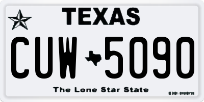 TX license plate CUW5090
