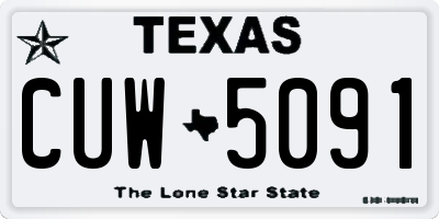 TX license plate CUW5091