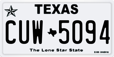 TX license plate CUW5094