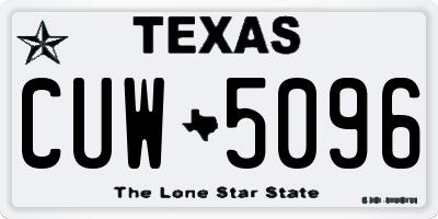 TX license plate CUW5096