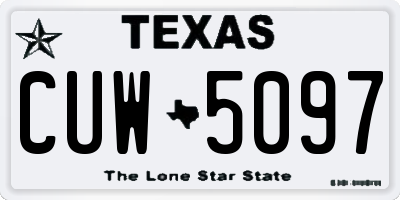 TX license plate CUW5097