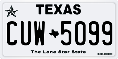 TX license plate CUW5099