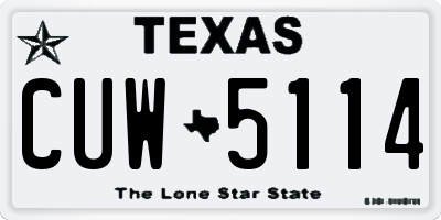 TX license plate CUW5114