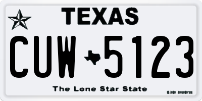 TX license plate CUW5123