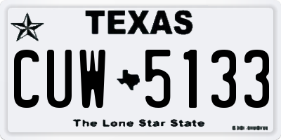 TX license plate CUW5133