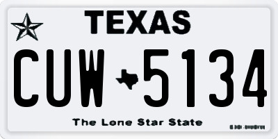 TX license plate CUW5134