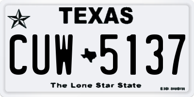 TX license plate CUW5137
