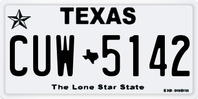 TX license plate CUW5142