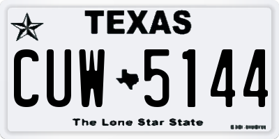 TX license plate CUW5144