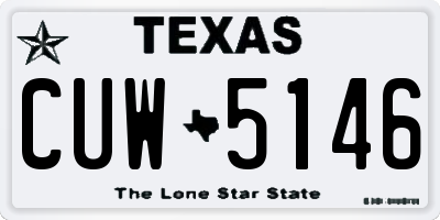 TX license plate CUW5146