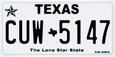 TX license plate CUW5147