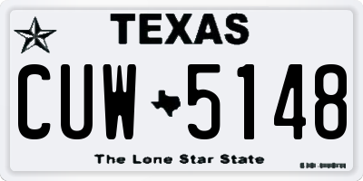 TX license plate CUW5148