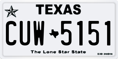 TX license plate CUW5151