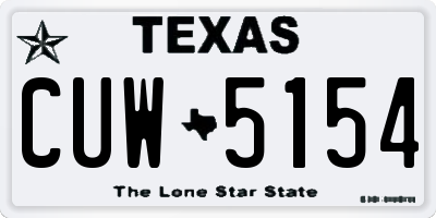TX license plate CUW5154