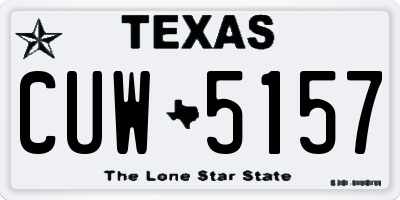 TX license plate CUW5157