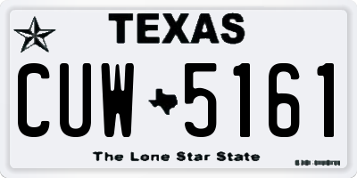 TX license plate CUW5161