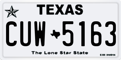 TX license plate CUW5163