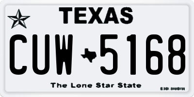 TX license plate CUW5168