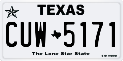 TX license plate CUW5171