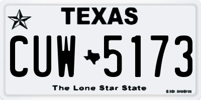 TX license plate CUW5173