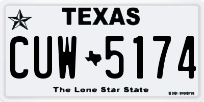 TX license plate CUW5174