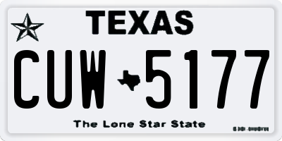 TX license plate CUW5177