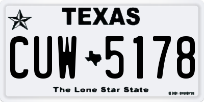 TX license plate CUW5178