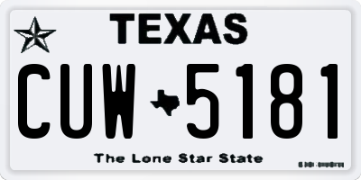 TX license plate CUW5181