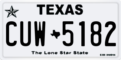 TX license plate CUW5182