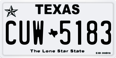 TX license plate CUW5183