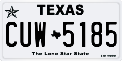 TX license plate CUW5185