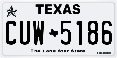 TX license plate CUW5186